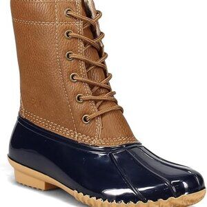 JBU by Jambu Women's Maplewood Waterproof Rain & Calf Boots - Navy/Tan, Size 6.5